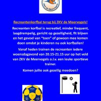 Recreantenkorfbal terug bij ZKV de Meervogels